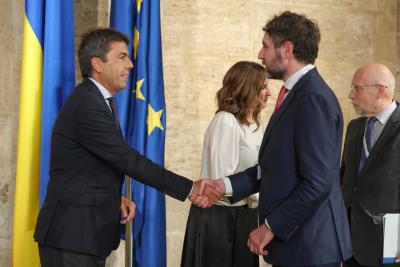 Carlos Mazón oferix una recepció als ministres d’Exteriors i de Comerç de la Unió Europea